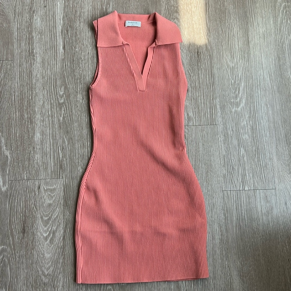 Aritzia - Collared tank top dress in pastel orange/salmon